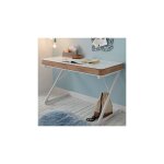 M&s - bureau 2 tiroirs 120x60x75 cl dcor chne et blanc mat