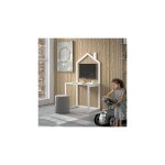 M&s - bureau enfant cabane 80x50x151 cm en pin blanc - dika