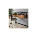 M&s - bureau suspendu 2 tiroirs 120 cm en acacia et mtal - emeric