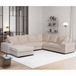 M&s - canap� d'angle convertible 7 places en coloris beige