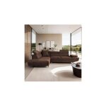 M&s - canap d'angle  gauche 5 places en microfibre coloris marron