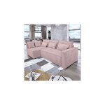 M&s - canap d'angle  gauche convertible 232 cm velours ctel vieux rose