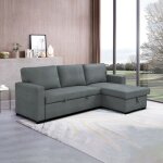 M&s - canap d'angle rversible et convertible en tissu gris clair - cozy