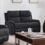 M&s - canap de relaxation manuel 2 places en pu noir - zolara
