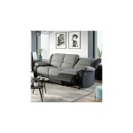 M&s - canaps de relaxation manuel 3 + 2 places en gris et pu noir - valia