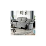 M&s - canap de relaxation manuel 3 places en microfibre grise - valia