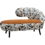 M&s - canap� virgule 2 places en velours c�tel� orange et multicolore - loop