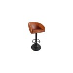 M&s - chaise de bar 52x52x102 cm en cuir marron et mtal
