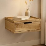 M&s - chevet suspendu 1 tiroir en acacia naturel