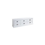 M&s - commode 6 tiroirs 115x30x40 cm blanc laqu