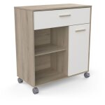 M&s - desserte micro - ondes 81x39, 6x90, 3 cm blanche et chne - korey