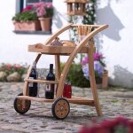 M&s - desserte  roulettes de jardin en teck naturel