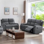 M&s - ensemble de canap�s 3 + 2 places relax manuel en pu anthracite - zolara