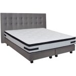 M&s - ensemble matelas 160x200 + sommier + t�te de lit gris confortluxe