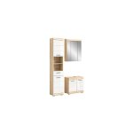 M&s - ensemble salle de bain 3 meubles chne clair et blanc - lamby