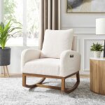 M&s - fauteuil � bascule en tissu bouclette blanc - sherpa