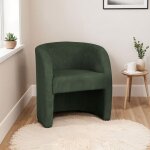 M&s - fauteuil cabriolet 62x61x72 cm en velours c�tel� vert fonc�