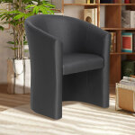 M&s - fauteuil cabriolet 64x62x81 cm en pu noir - kabiz