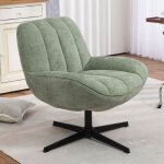 M&s - fauteuil pivotant 73x75x79 cm en tissu vert clair - veltis