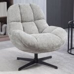 M&s - fauteuil pivotant 75, 5x82x86 cm en tissu gris clair - motta