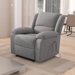 M&s - fauteuil de relaxation lctrique releveur en tissu gris clair - valia