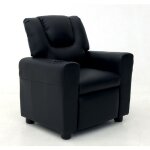 M&s - fauteuil de relaxation manuel pour enfant 61x42x65 cm en pu noir