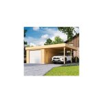 M&s - garage en bois avec porte sectionnelle 34, 6m² avec carport M&s - garage en bois avec porte sectionnelle 34, 6m² avec carport