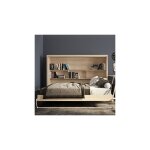 M&s - lit escamotable horizontal 160x200 cm chne et beige - weark
