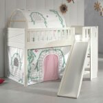 M&s - lit surlev 90x200 cm avec toboggan + tunnel dcor chaumire - nifty