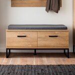 M&s - meuble � chaussures 2 abattants d�cor ch�ne et noir - arko