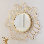 M&s - miroir fleur 90x3x90 cm en mtal dor et verre