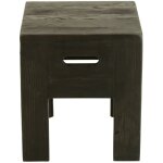 M&s - petit tabouret 35x35x40 cm en pin recycl noir