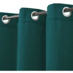 M&s - rideau � ?illets 135x250 cm en velours c�tel� bleu p�trole - ribby