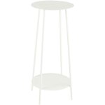 Sellette ronde 30x30x70 cm en mtal blanc - metti