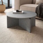 M&s - table basse ronde 70x33 cm effet béton gris - eklea M&s - table basse ronde 70x33 cm effet béton gris - eklea