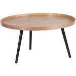 M&s - table basse ronde 78x78x39 cm d�cor ch�ne et noir - meera