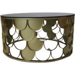 M&s - table basse ronde 80x80x40 cm en verre et métal doré M&s - table basse ronde 80x80x40 cm en verre et métal doré
