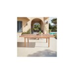 M&s - table de jardin extensible 180 / 240x100x75 cm en teck naturel