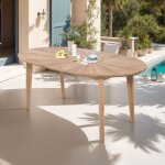 M&s - table de jardin ovale 180x100x75 cm en teck massif - gardena