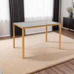 M&s - table  manger 120x70x75 cm en verre tremp gris et naturel - mirley
