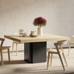 M&s - table  manger carre 150 cm dcor chne et noir - dinny