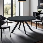 M&s - table à manger ovale extensible 160 - 200 cm effet marbre noir - inski M&s - table à manger ovale extensible 160 - 200 cm effet marbre noir - inski