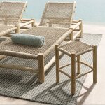 M&s - tabouret de jardin tress 38x38x45cm en teck - dalvok