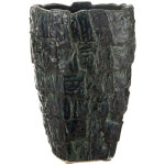 M&s - vase rond 25x25x36, 5 cm en c�ramique vert fonc�