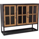 M&s - vitrine  suspendre 3 portes 66, 5x20, 5x51 cm en verre, bois et mtal noir