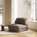 Macabane - angele - chauffeuse 1 place multi - position en tissu couleur taupe