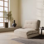 Macabane - angele - chauffeuse convertible 1 place en tissu couleur �cru