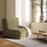 Macabane - angele - chauffeuse convertible 1 place en tissu couleur vert