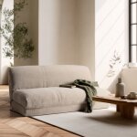 Macabane - angele - chauffeuse convertible 2 places en tissu couleur beige