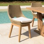 Macabane - kally - lot de 2 chaises jardin rotin synthétique et coussin, pieds droits Macabane - kally - lot de 2 chaises jardin rotin synthétique et coussin, pieds droits